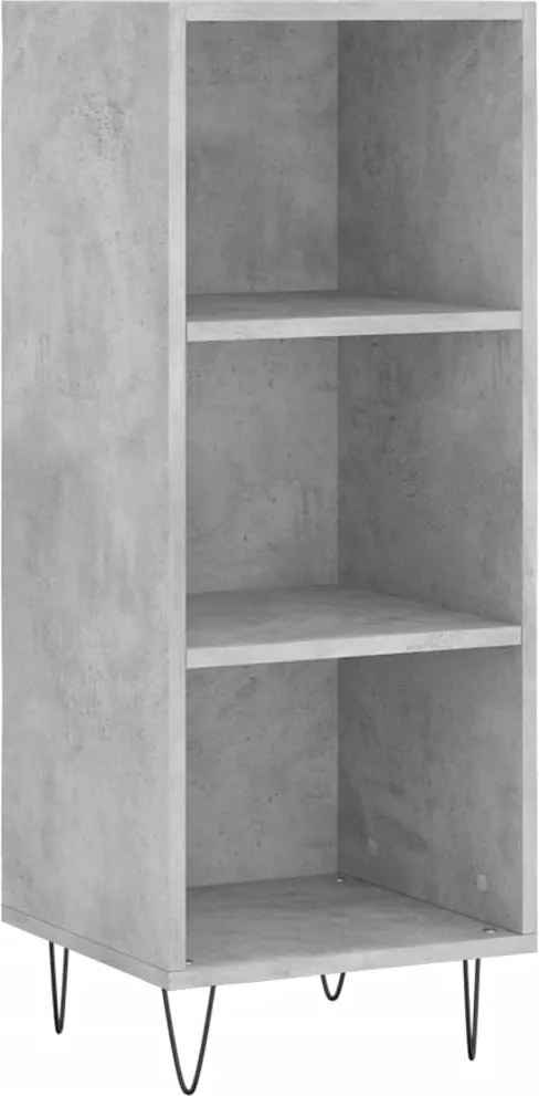 vidaXL betonszürke szerelt fa tálalószekrény 34,5 x 32,5 x 90 cm