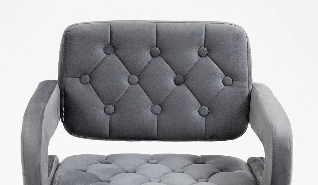HR8403KW Grafit modern velúr szék fekete lábbal