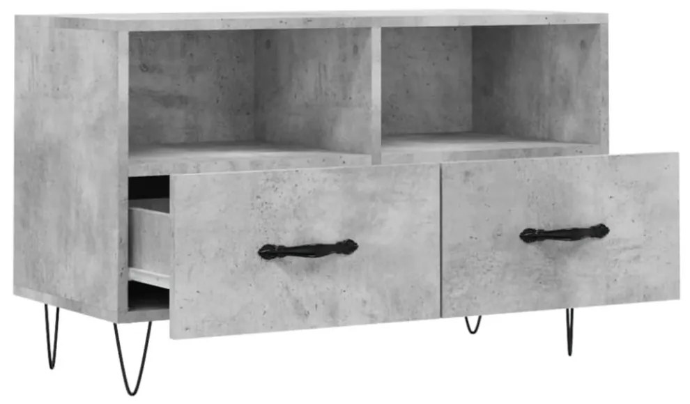 betonszürke szerelt fa TV-szekrény 80 x 36 x 50 cm