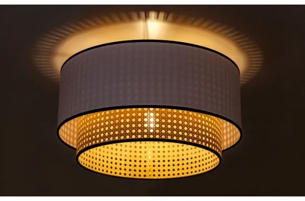 Duolla - Mennyezeti lámpa BOHO 1xE27/15W/230V átm. 45 cm fehér/rattan