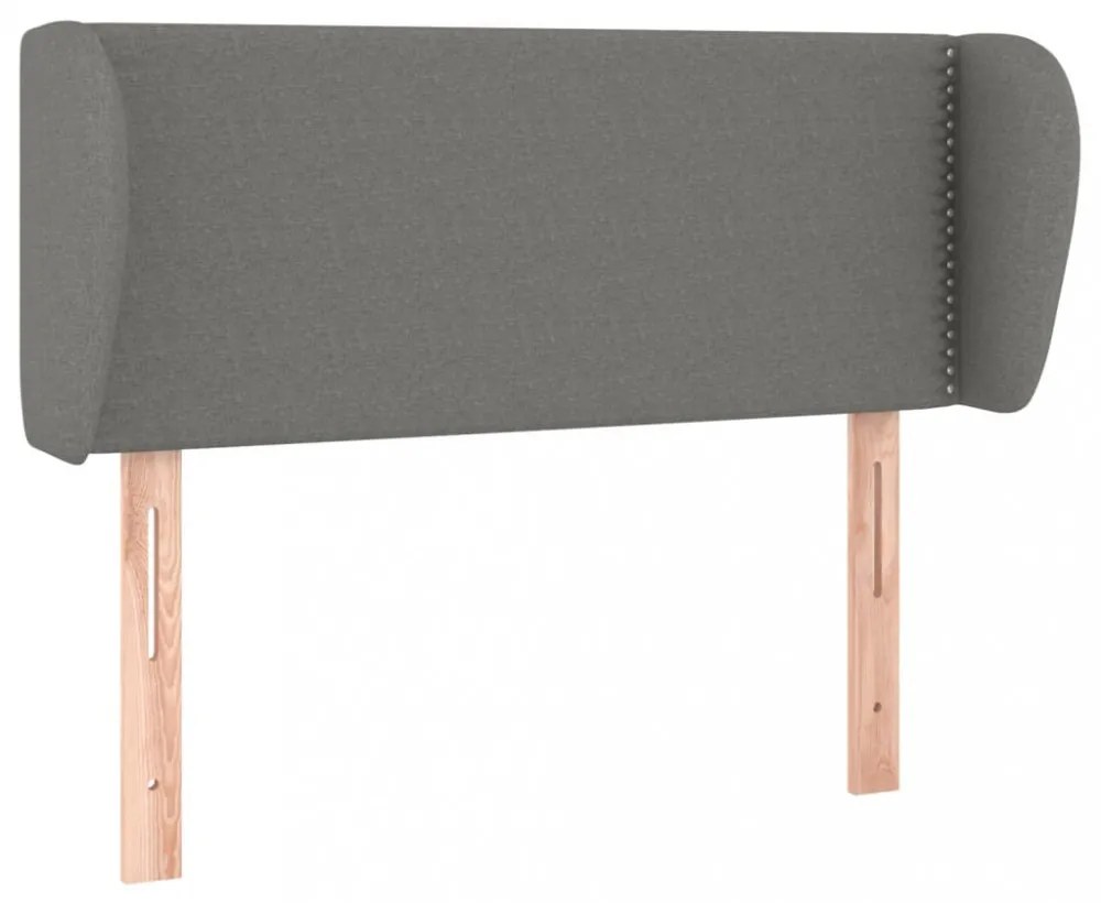 sötétszürke szövet fejtámla szárnyakkal 93x23x78/88 cm