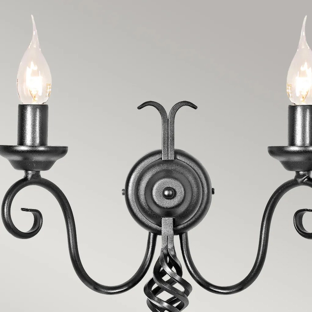 Elstead Lighting HARLECH HR2A-BLACK Fali lámpa 2x60W/E14