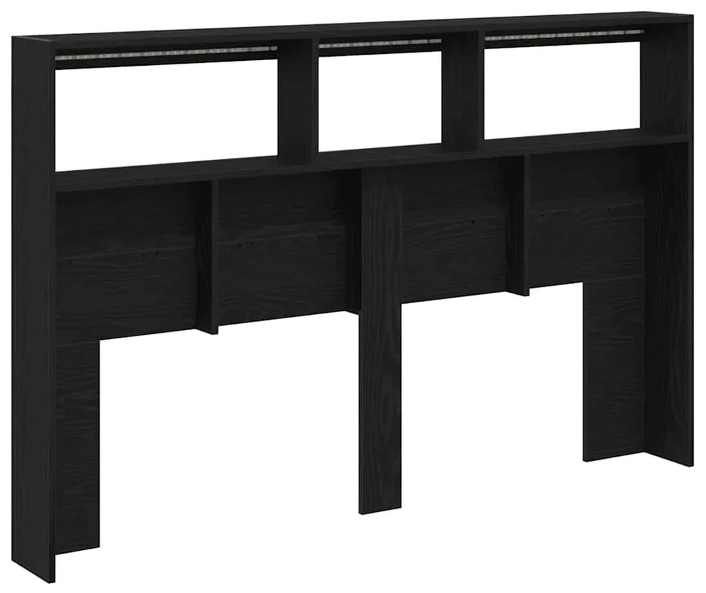fekete tölgy színű áthidalószekrény LED-ekkel 160 x 17 x 102 cm