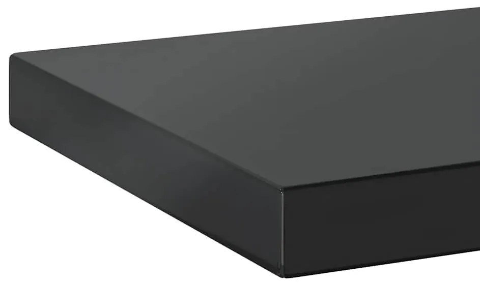 2 db fekete rozsdamentes acél fali polc 100 x 23,5 x 3 cm