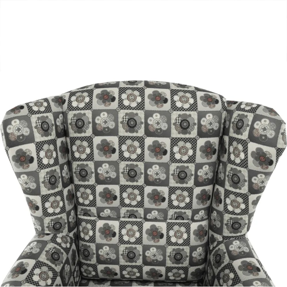 füles fotel puffal, szövet patchwork N1, ASTRID