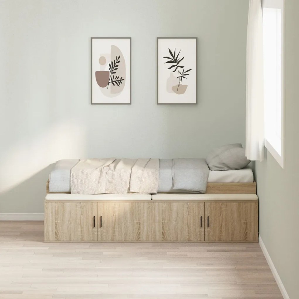 Tároló Ágykeret Sonoma Tölgy 90x200 cm
