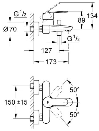 GROHE 33591002 - EUROSTYLE COSMOPOLITAN kádcsaptelep, fényes króm