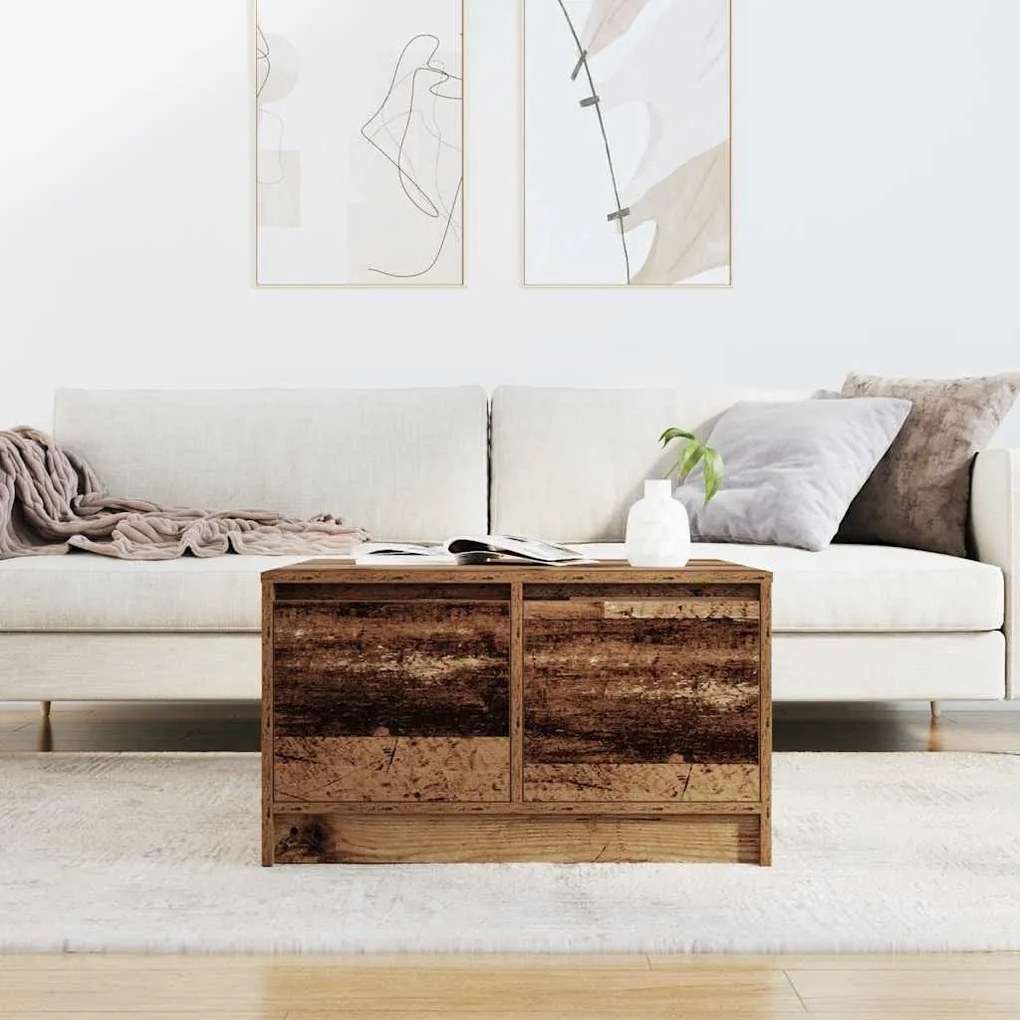 Antik fa dohányzóasztal fiókokkal 70,5x70x40 cm