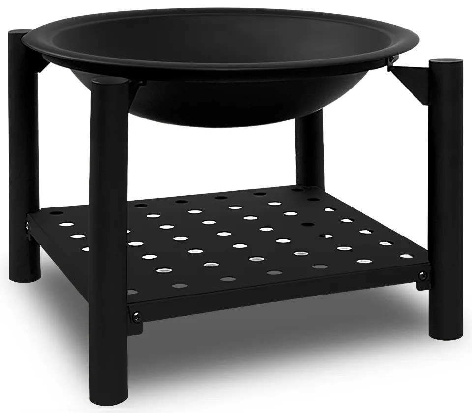 monzana® Kandalló ovális Ø55 cm tárolóhelyiséggel