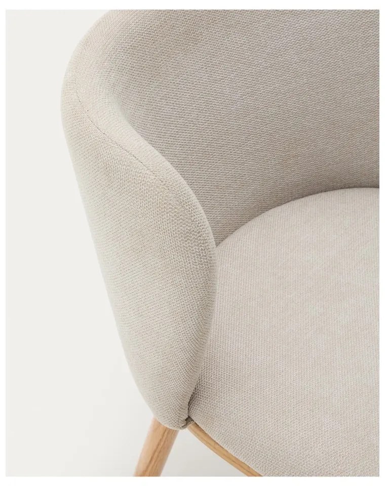 Bézs kárpitozott étkezőfotel Ciselia – Kave Home