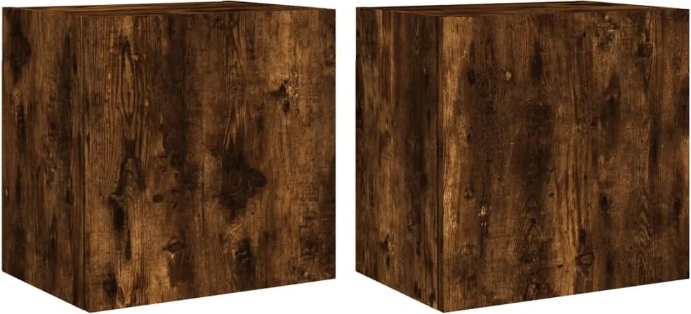 vidaXL 2 db füstös tölgy szerelt fa fali TV-szekrény 40,5 x 30 x 40 cm