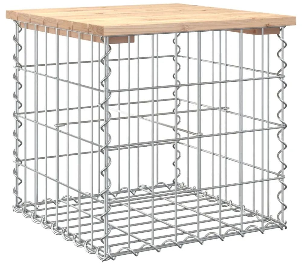 tömör fenyőfa gabion kerti pad 43x44x42 cm