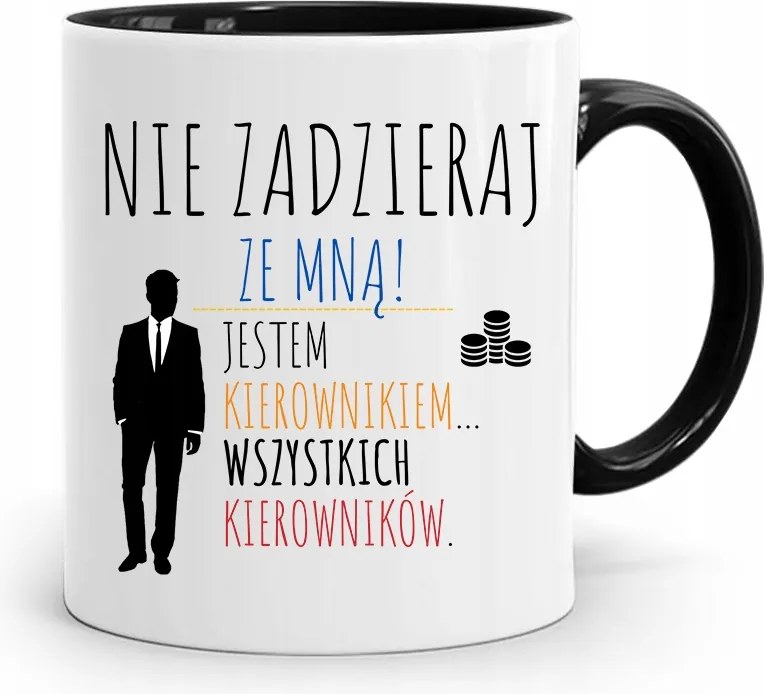 Fekete Bögre A Vezetőnek Ne Szórakozz Velem fényképes nyomtatással