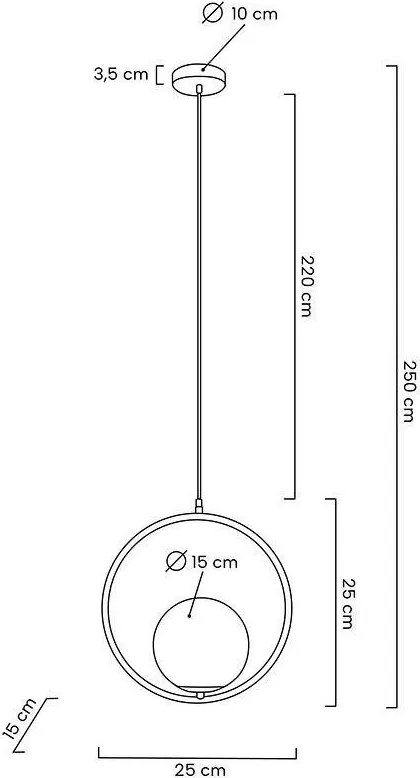 King Home AURELIA MSE010100299 Függőlámpa 1x250V/E14 IP20