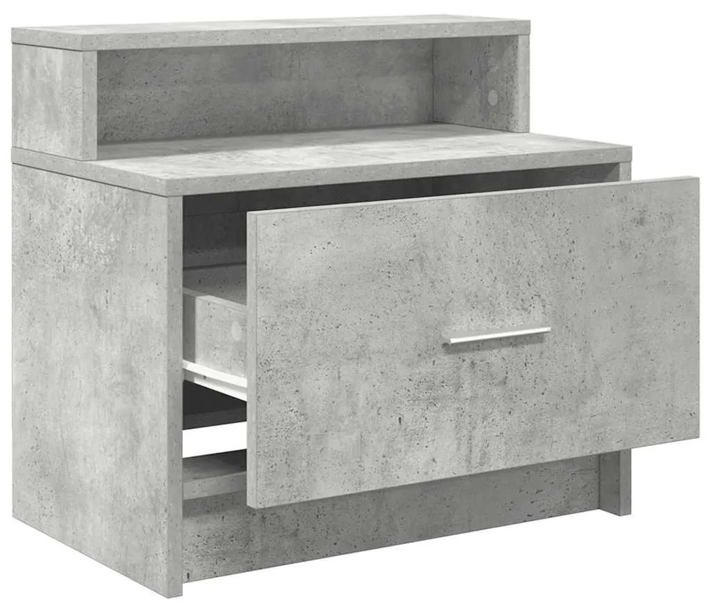 2 db betonszürke éjjeliszekrény fiókkal 51 x 31 x 47 cm