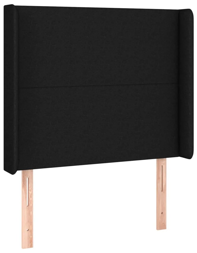 fekete szövet LED-es fejtámla 83x16x118/128 cm