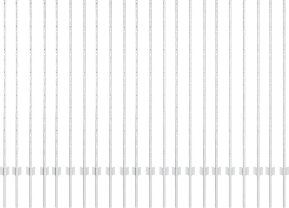 vidaXL Kerítésoszlop 22 pcs Ezüst 180 cm Acél