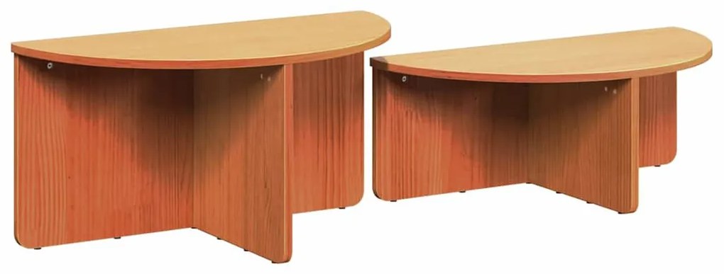 Dohányzóasztal 2 pcs Viaszbarna 79 x 39.5 x 40 cm Tömör fenyőfa