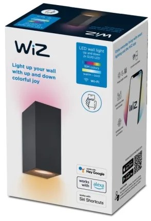 WiZ -LED RGBW Dimmelhető fali lámpa UP&DOWN 2xGU10/4,7W/230V fekete Wi-Fi