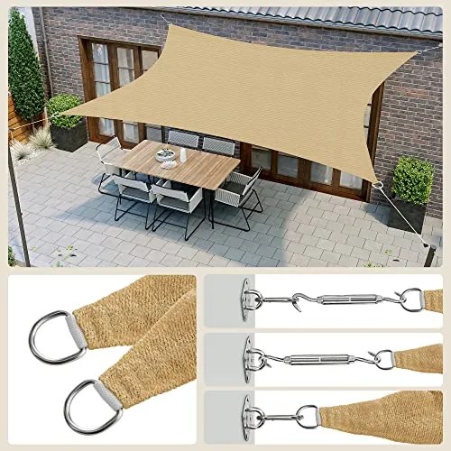 Napvitorla 3x5 m, homok sárga