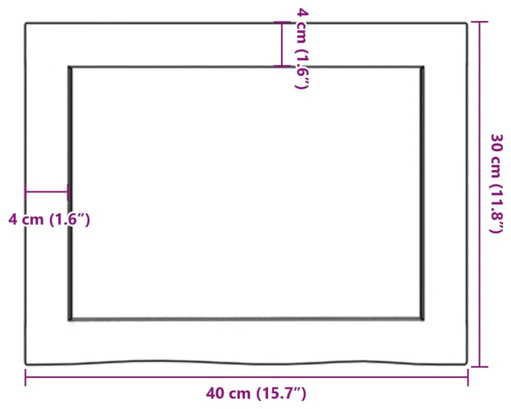 kezeletlen tömör tölgyfa fali polc 40x30x(2-6) cm