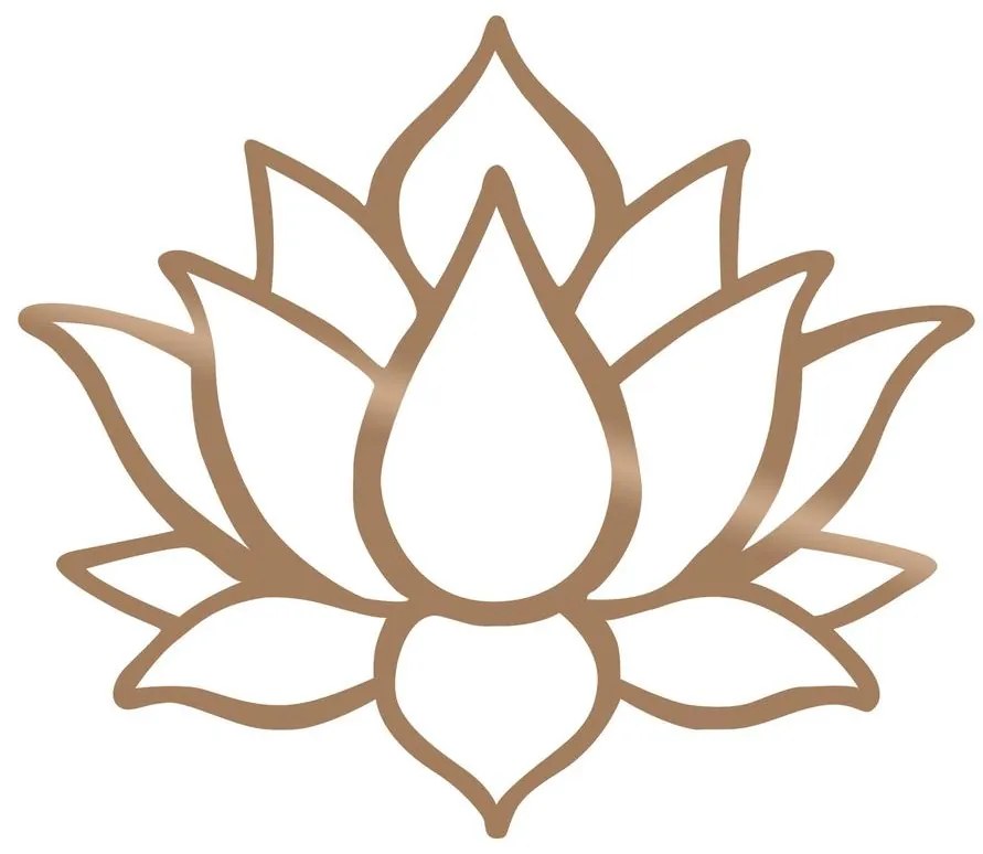 Fém fali dekoráció, Lotus Flower 1 - Copper