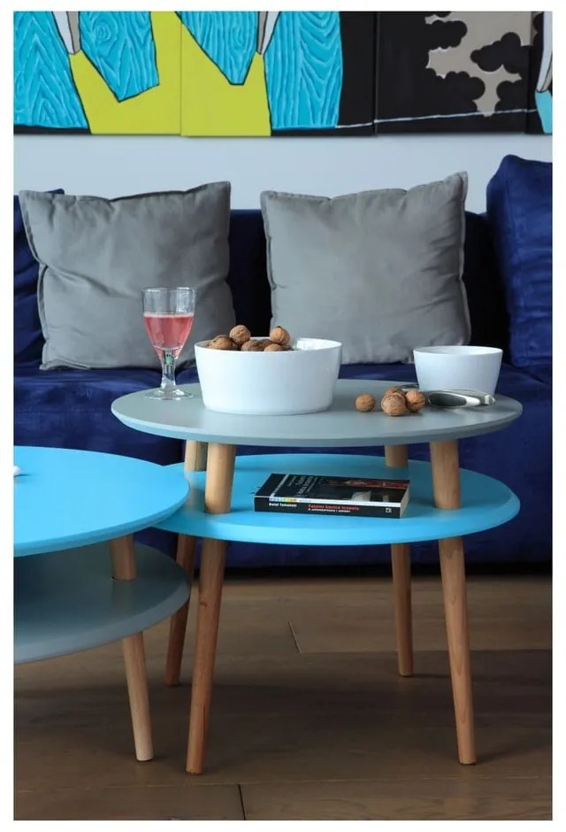 UFO világosszürke tárolóasztal, ⌀ 45 cm - Ragaba