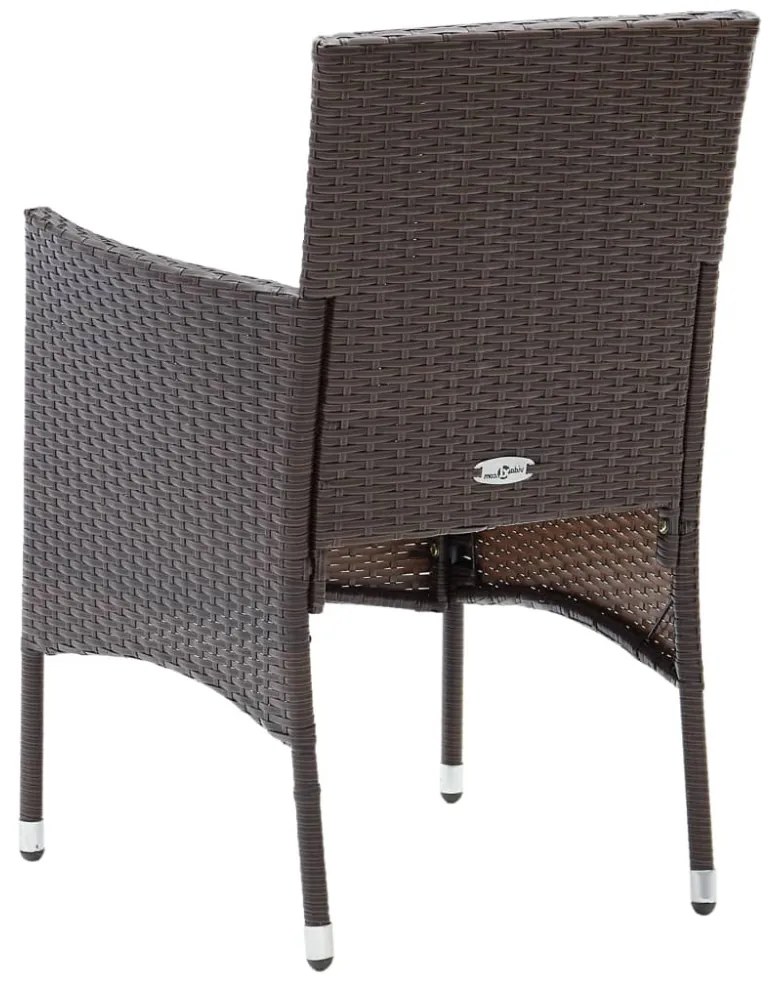4 db barna polyrattan kerti étkezőszék
