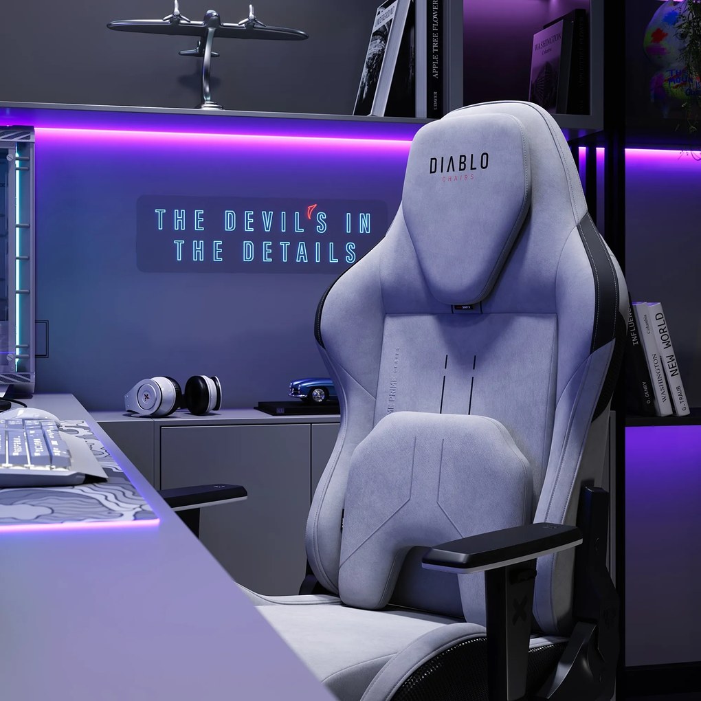 Gamer szék Normal Size, szürke-fekete: Diablo X-One Prime Nightwolf Moon