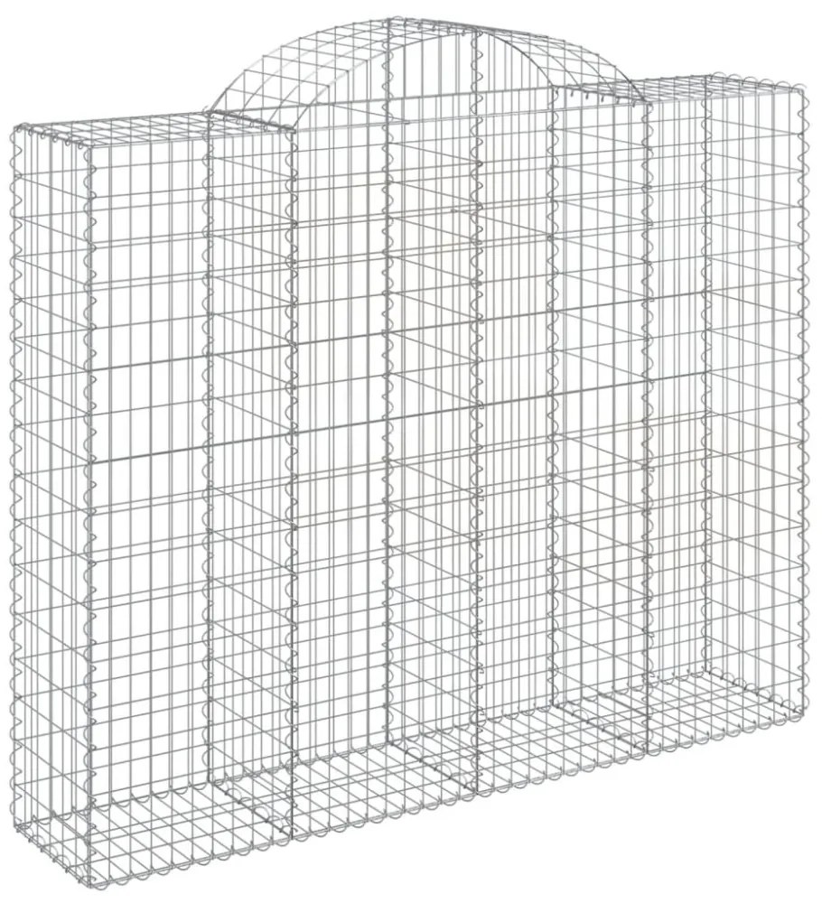 vidaXL 6 db íves horganyzott vas gabion kosár 200x50x160/180 cm