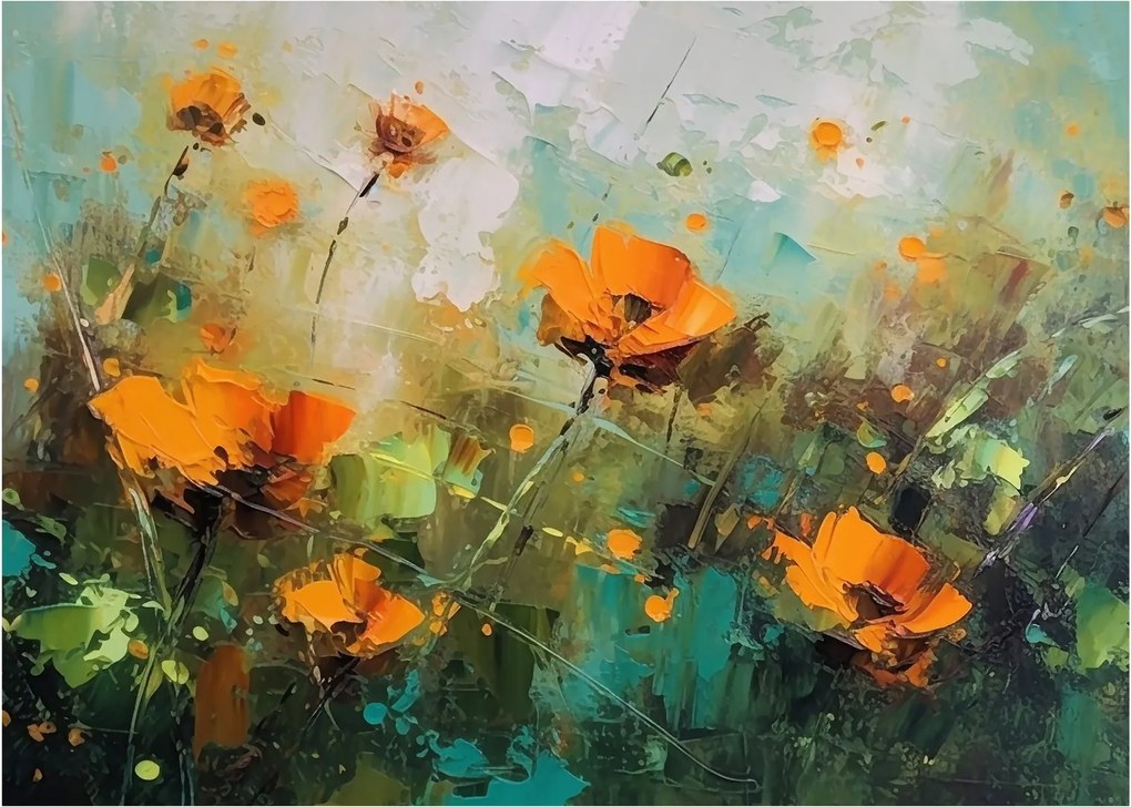Üveg kép - Virágok (70x50 cm)