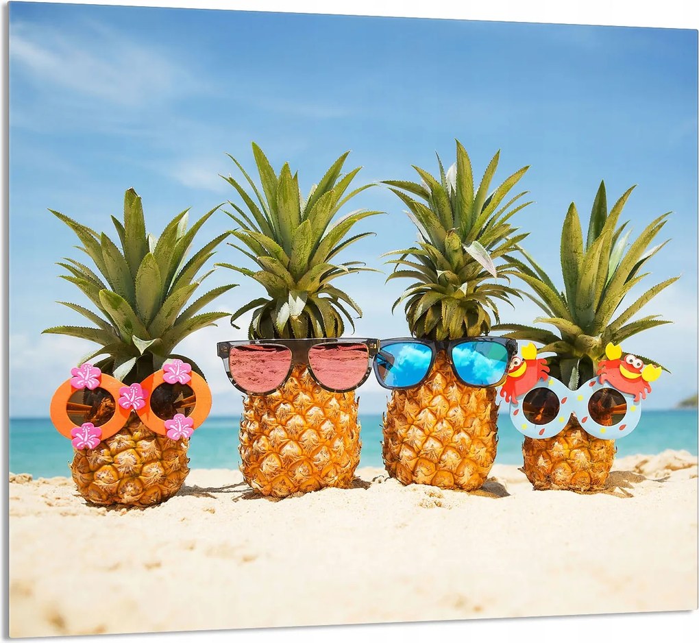 Konyhai Üvegpanel 65x60 Ananász Edzett Üveg