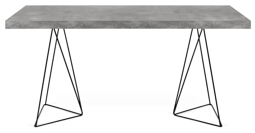 Multi betonmintás étkezőasztal fekete lábakkal - TemaHome