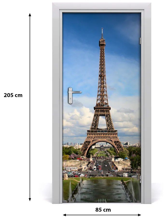 Poszter tapéta ajtóra Eiffel-torony 95x205 cm