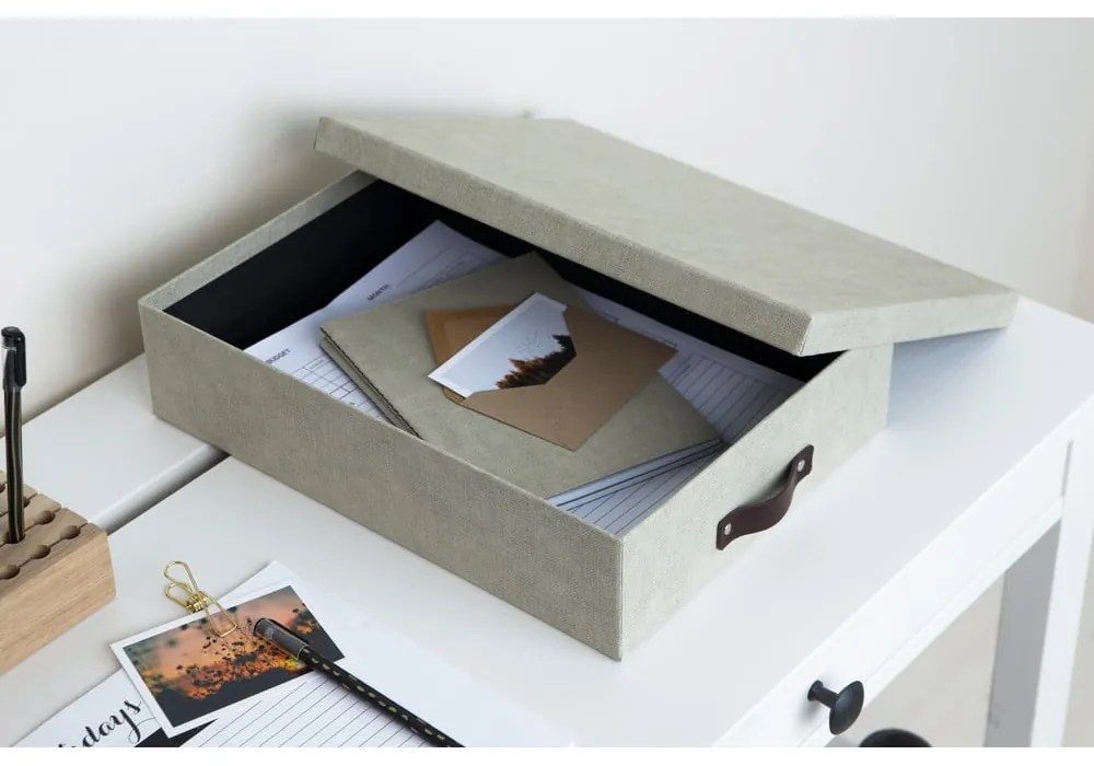 Oskar bézs tárolódoboz - Bigso Box of Sweden