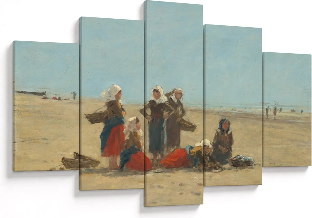 Kép - Eugène Boudin, Women on the Beach at Berck, reprodukciók (150x105 cm)