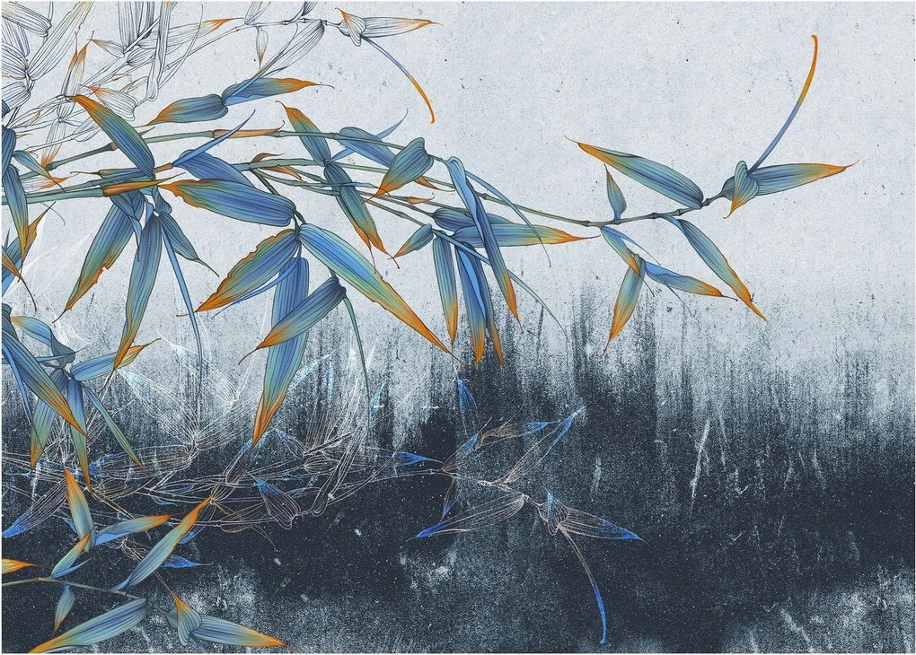 Kép - bambusz a falon (üvegen) (70x50 cm)