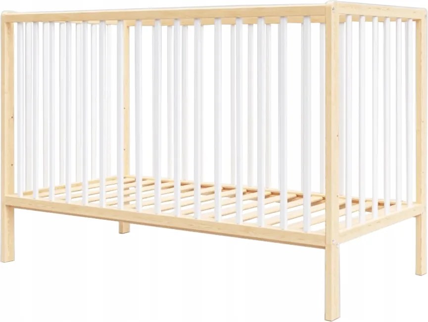 Dominik babaágy fehér/fenyő 120x60 rágóka Eu szabvány Lettino
