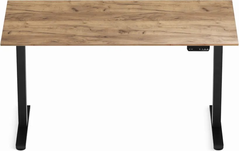 Elektromosan állítható magasságú íróasztal 138x67cm Craft tölgy / fekete | LVN System Control Flex+