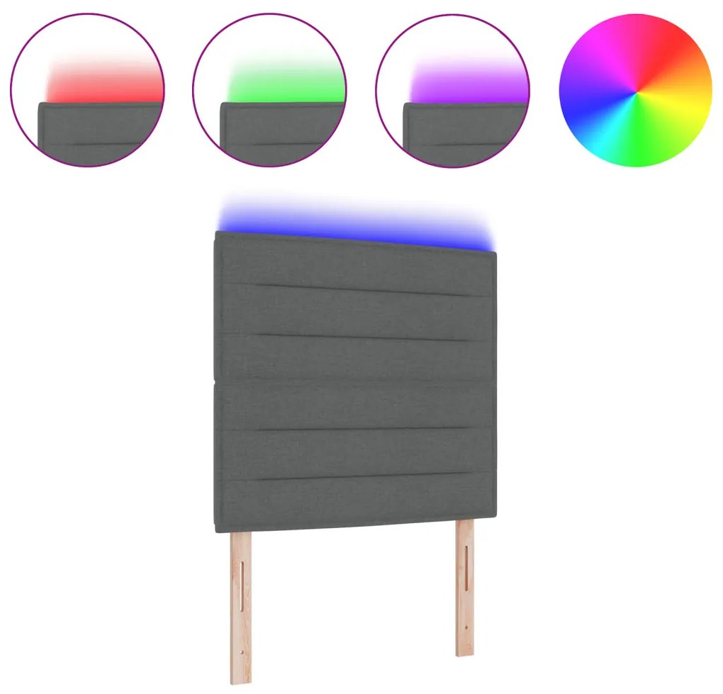 LED Fejtámla Vonal Design Sötétszürke 80 cm Szövet