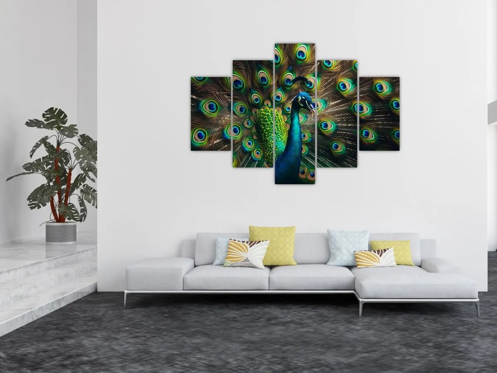 Kép – Pávatoll (150x105 cm)