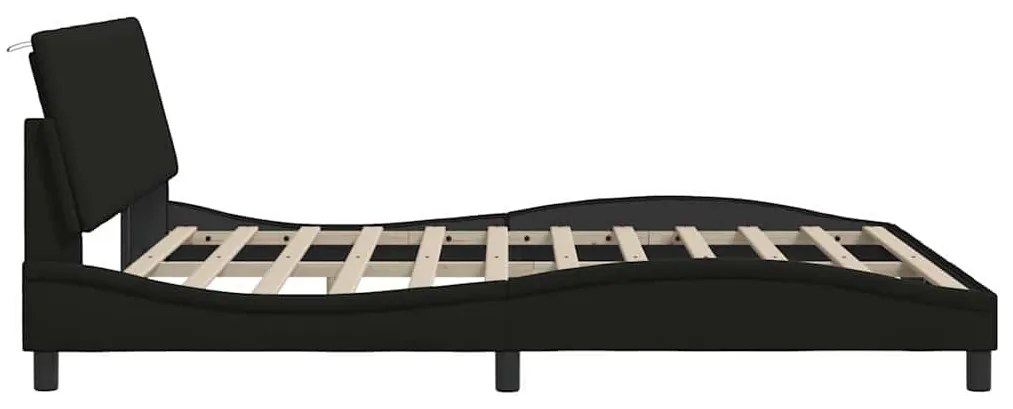 fekete szövet ágykeret matrac nélkül Hanko 180 x 200 cm