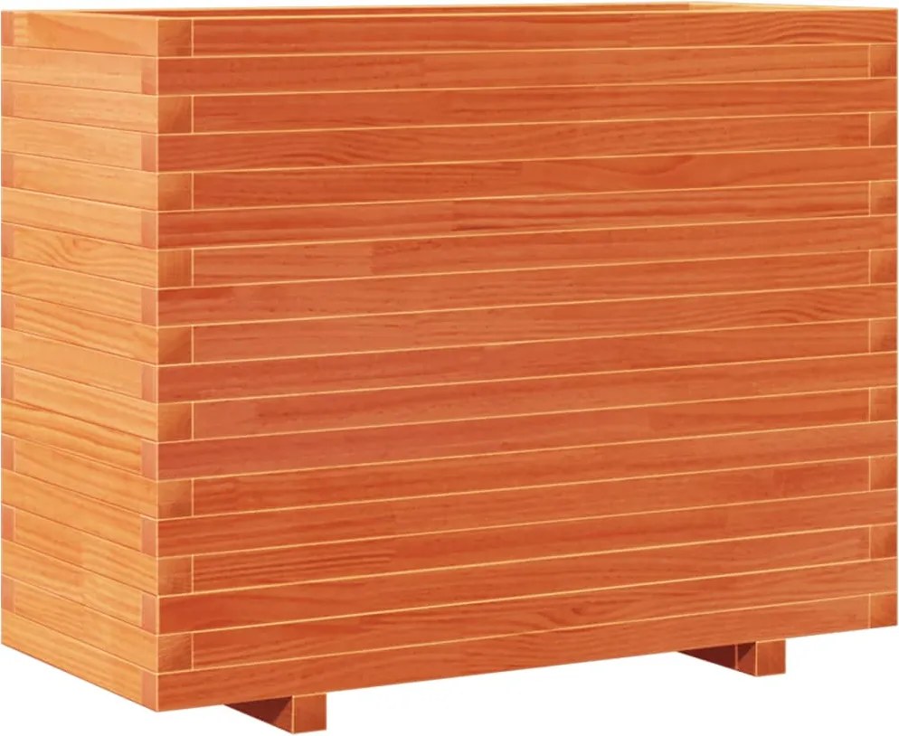 vidaXL viaszbarna tömör fenyőfa kerti virágláda 90x40x72 cm