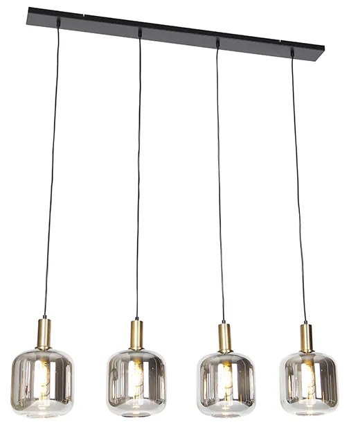 Design lógólámpa fekete arannyal és füstüveggel 4-lámpás - Zuzanna