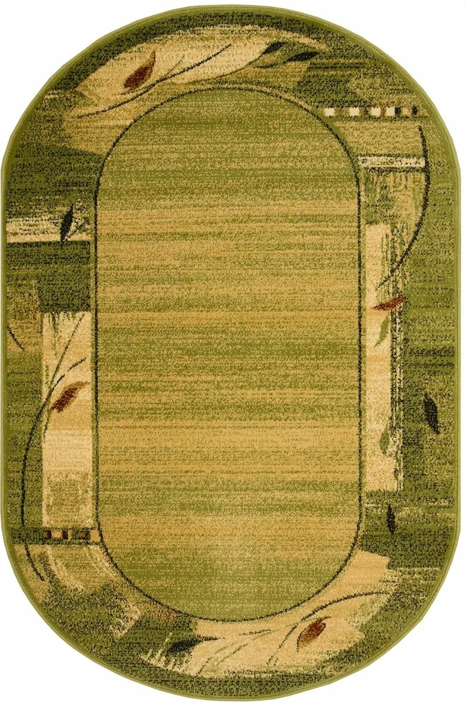 Ovális Szőnyeg Nappaliba Agnella Zöld Olíva Erba Króm 200x300 cm