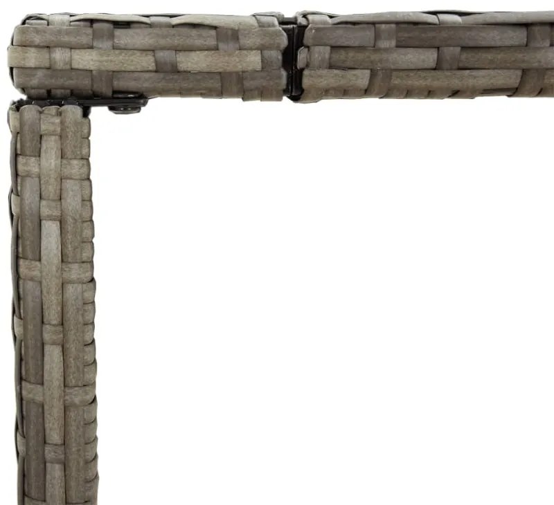 9 részes szürke polyrattan kerti bárszett párnával