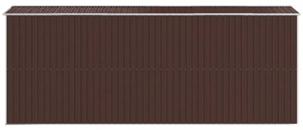 sötétbarna horganyzott acél kerti fészer 192 x 523 x 223 cm