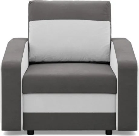 Hewlet fotel, szövet anyag, hab töltet, szürke - fehér