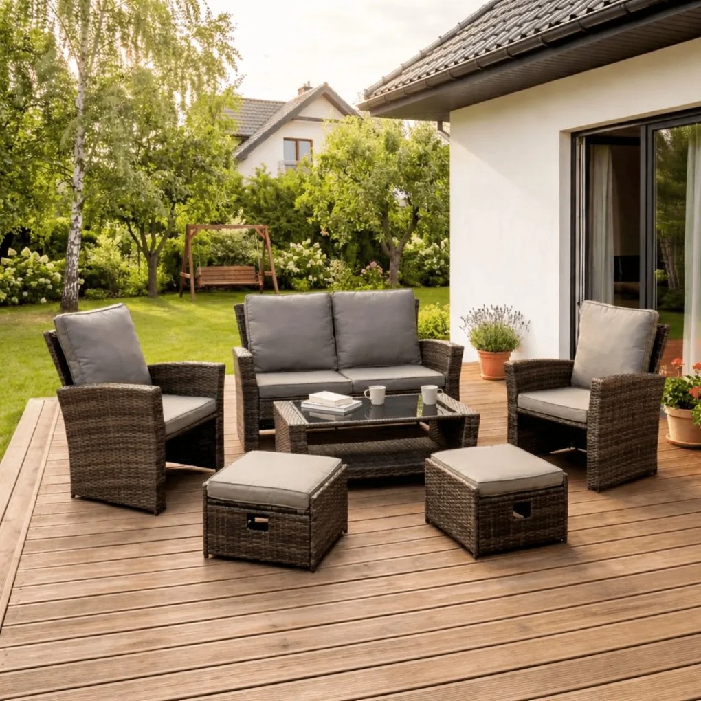 Kerti bútor szett szürke színben – DELGADO