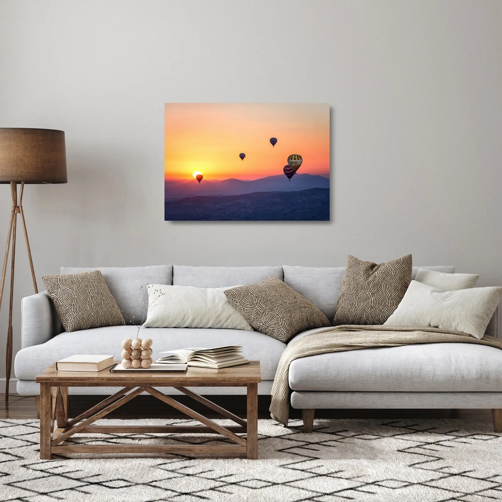 Hőlégballon képe (üvegen) (70x50 cm)